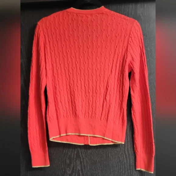 Brooks Brothers Coral Cable Knit Cardigan Sweater - Picture 2 of 9